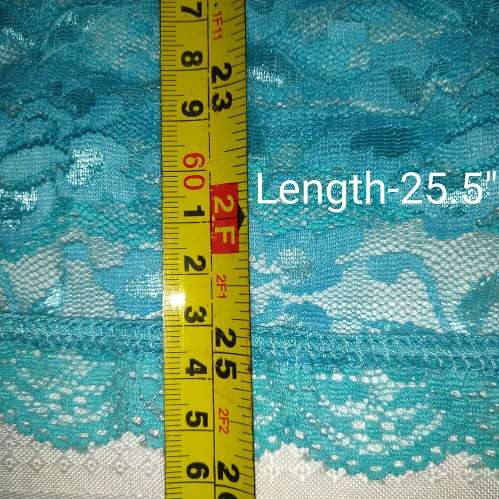 Vintage Y2K Turquoise Lace Tank Top Size 1X Camisole Stretchy Unlined Feminine - Picture 9 of 11